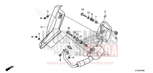 SILENCIEUX D'ECHAPPEMENT CBR125RF de 2015